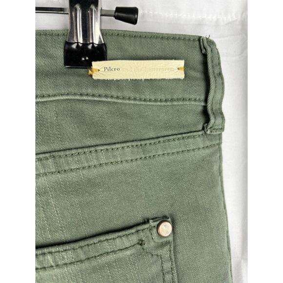 Pilcro And The Letterpress Stet Fit Skinny Jeans Size 29 Green Slit Ankle Casual - Picture 5 of 12